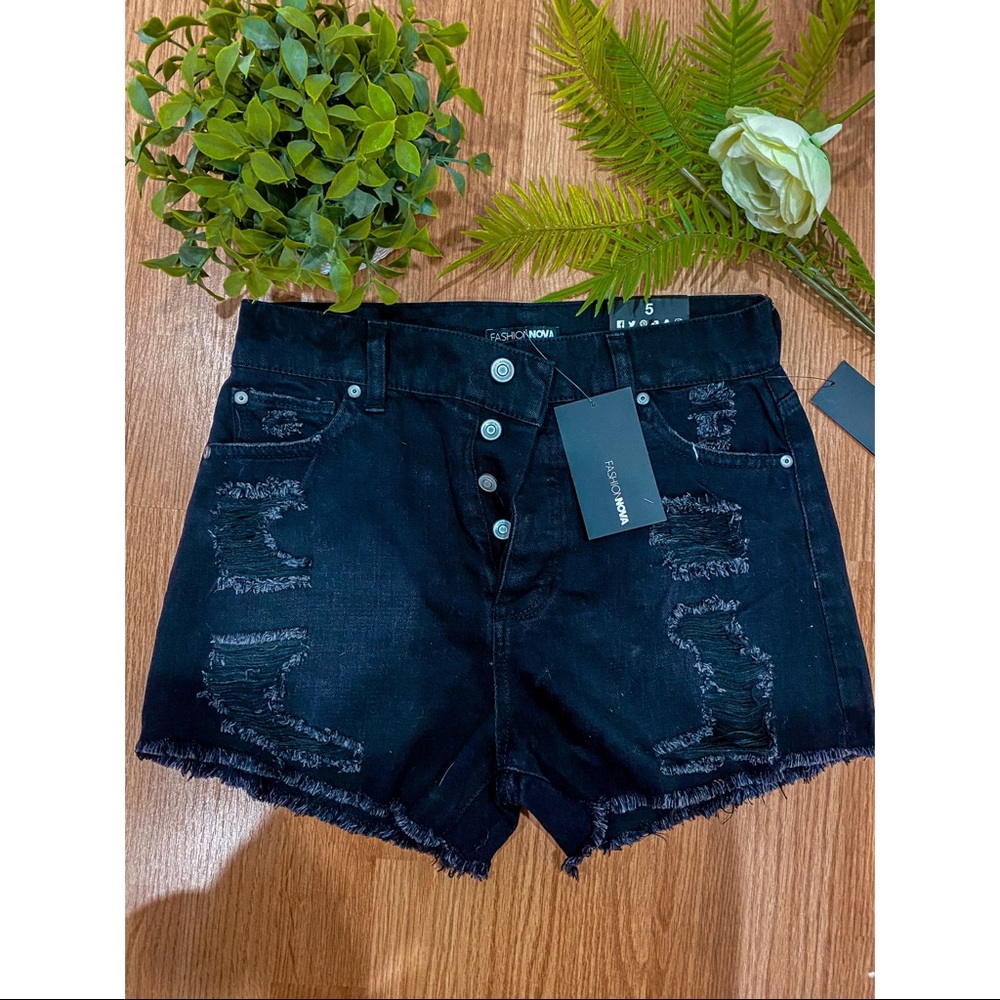 Black Jean Shorts